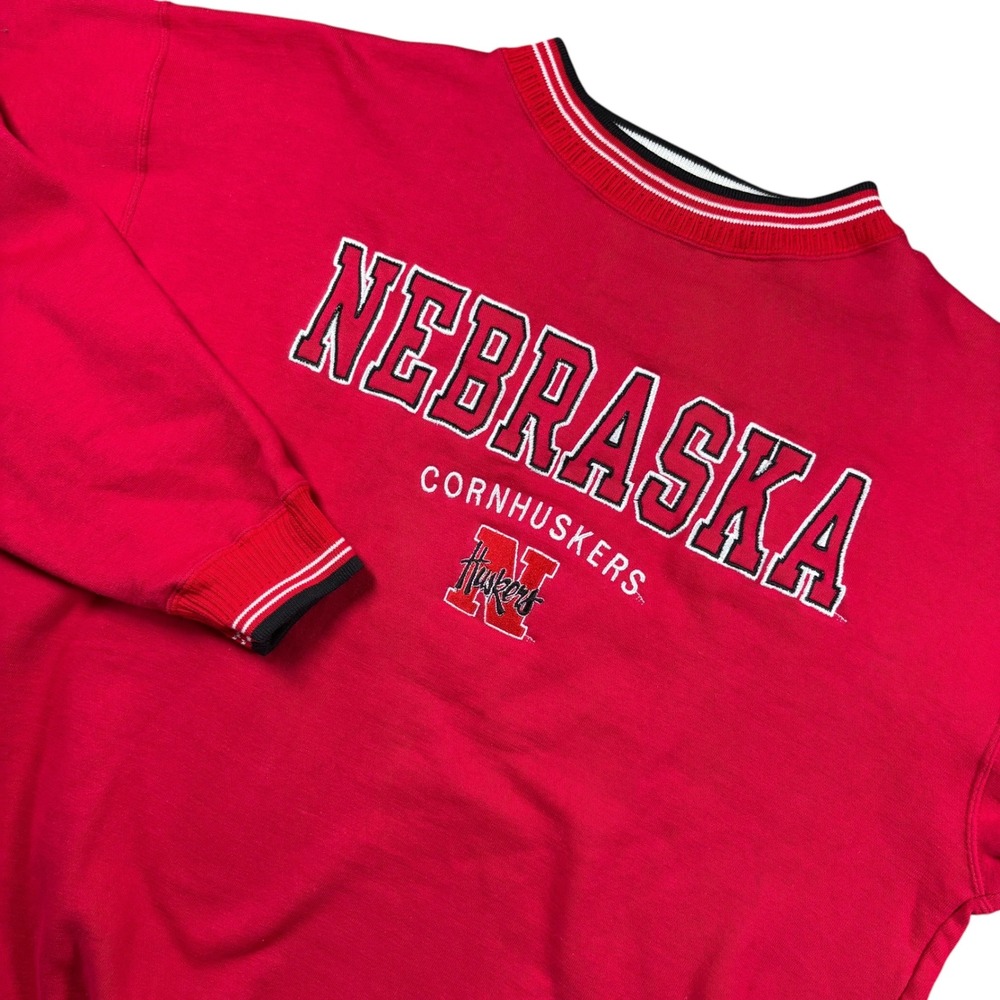 Team Edition Nebraska Cornhuskers Sweatshirt Mens Large Red Embroidered Pullover